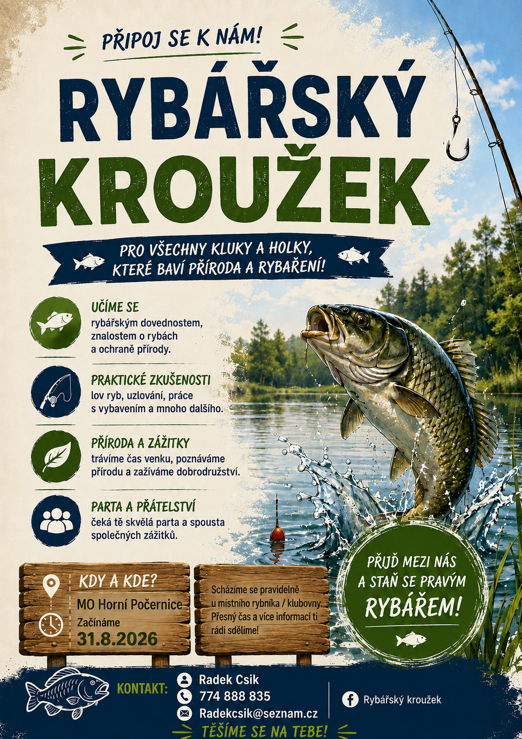 Plakát - Rybářský kroužek Horní Počernice